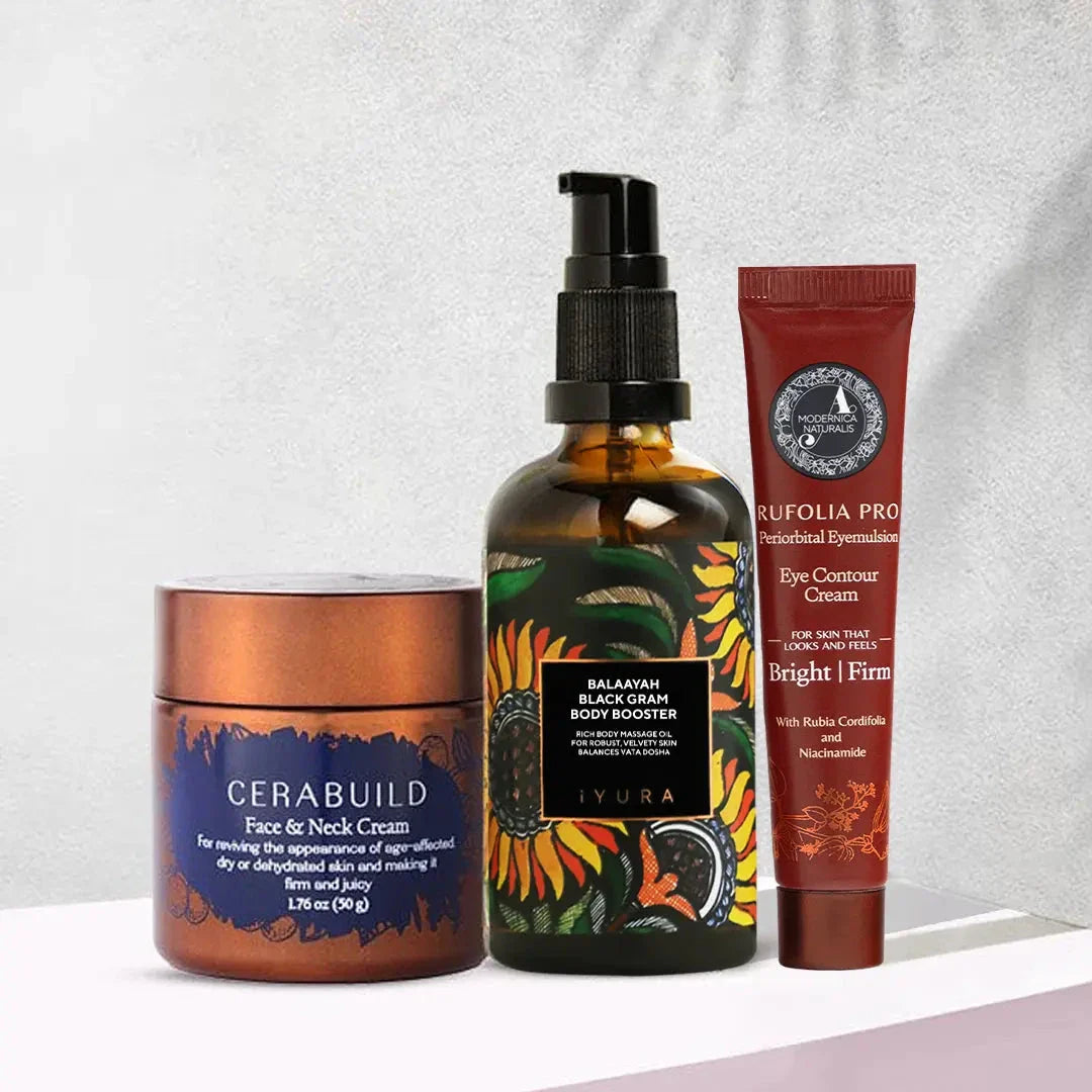 AyuRadiance Trio: Perfect Bundle to get Radiant Skin - Works best for Dry, Mature, Rough & Aging Skin with Pro