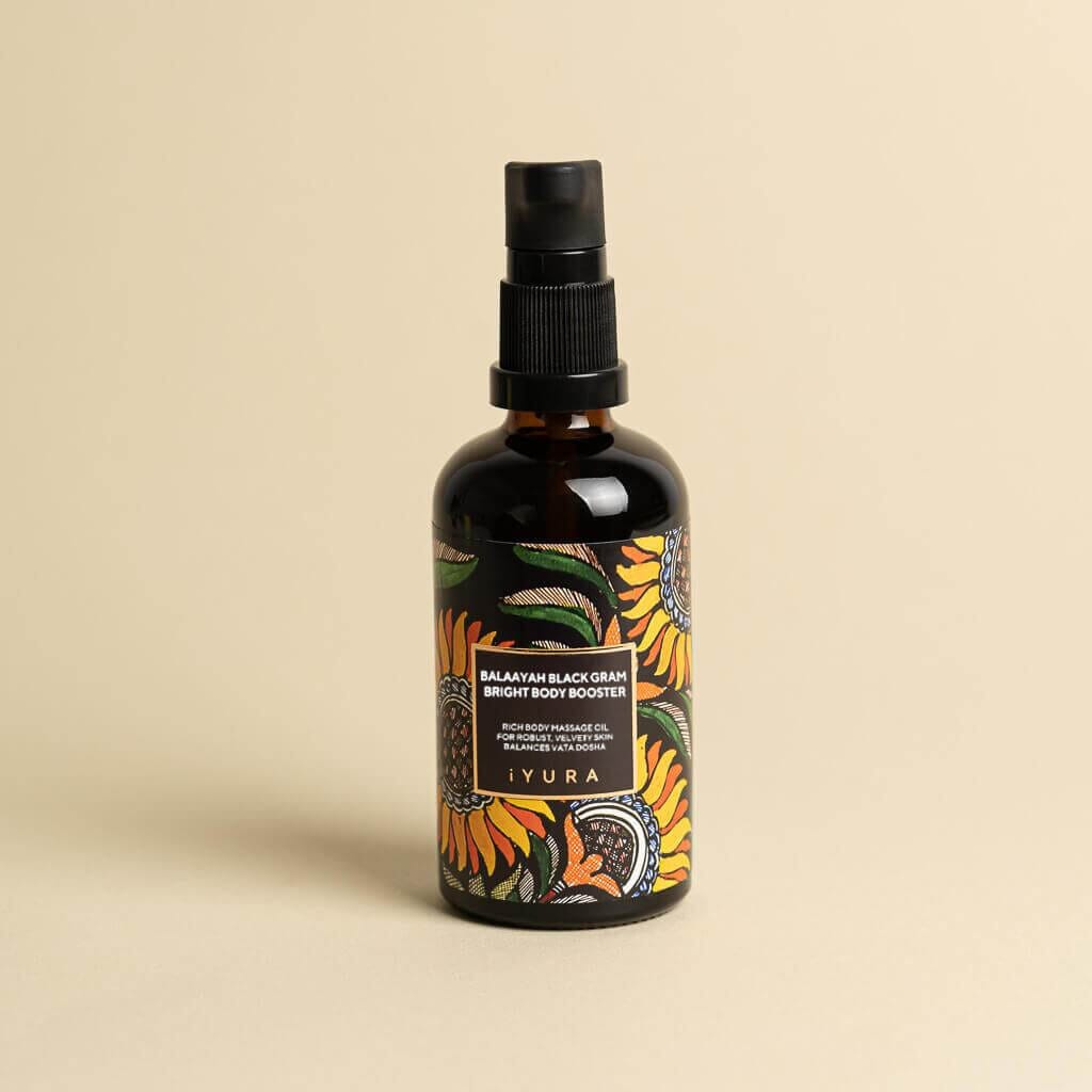 Balaayah Black Gram Bright Body Booster - With Sweet & Citrusy Aroma of Jasmine, Cardamom, Orange and Lemongrass Body Oil iYURA