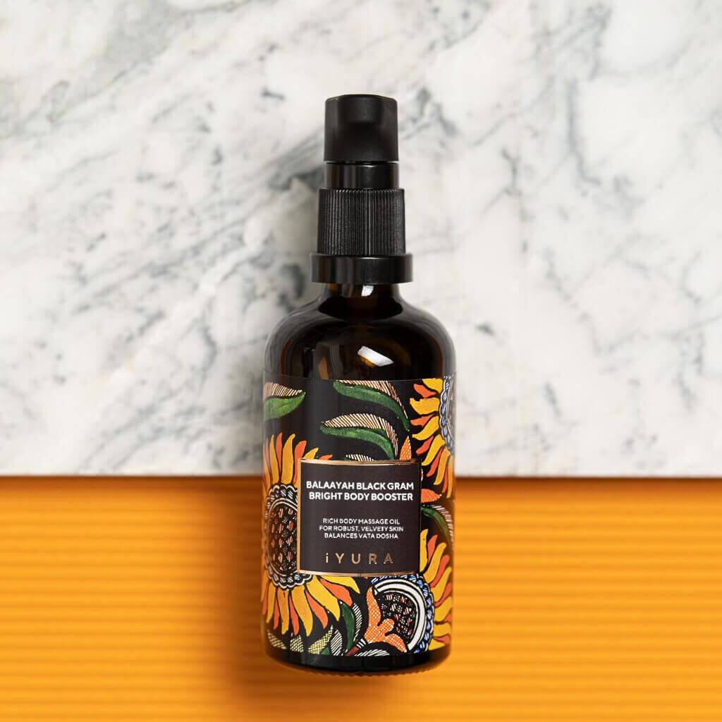 Balaayah Black Gram Bright Body Booster - With Sweet & Citrusy Aroma of Jasmine, Cardamom, Orange and Lemongrass Body Oil iYURA
