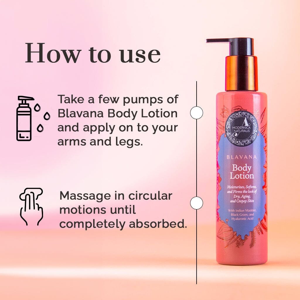 Blavana Body Lotion - Moisturizes, Softens, Firms Dry, Aging, Crepey Skin - Revolutionary Formula with Black Gram - Best Body Lotion for Mature Body Skin - With Clinically Proven Ingredients Lotion & Moisturizer A Modernica Naturalis