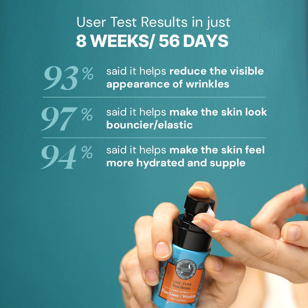 Line-Tune Face Serum – Reduces the Appearance of Fine Lines & Wrinkles – Hydrating Formula with Tamarind, Bakuchi, Arjuna, Guduchi & Peptides – Best Face Serum for Aging Skin with Fine Lines & Wrinkles – With Clinically Tested Ingredient Combinations Face Serum A Modernica Naturalis