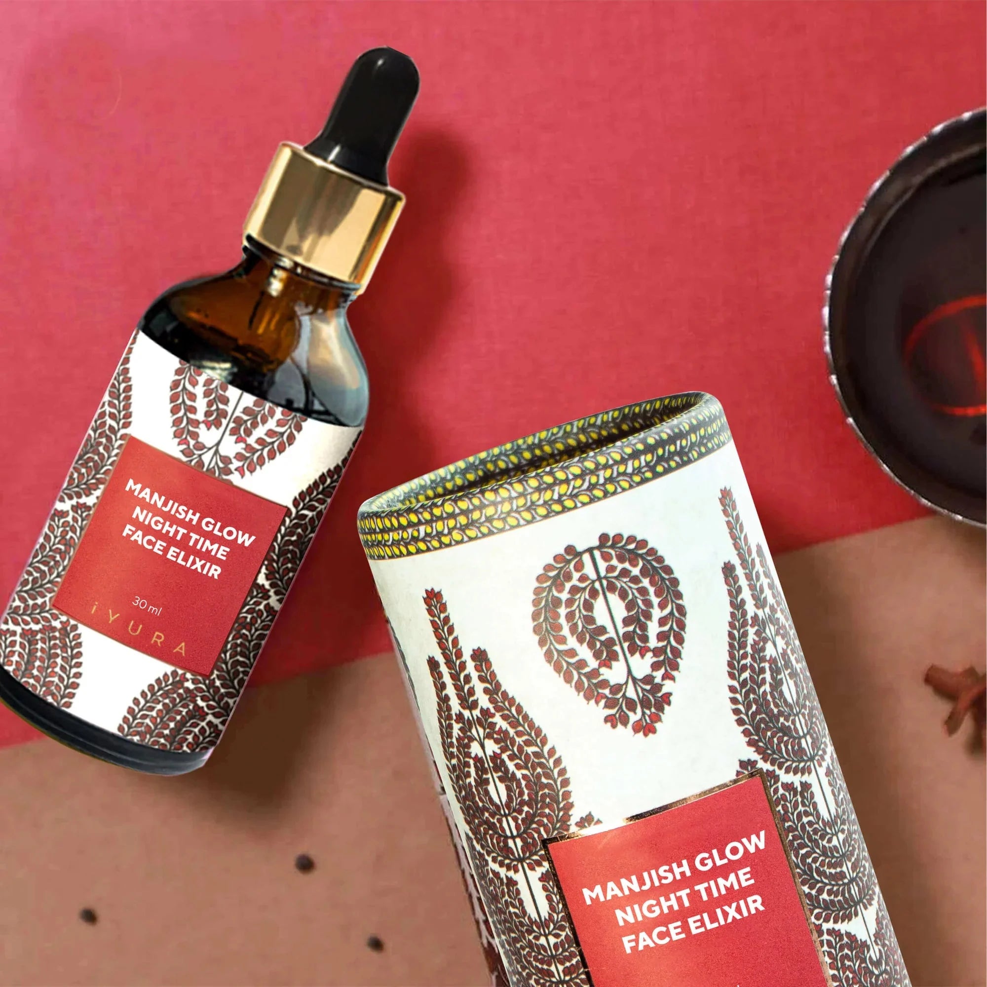 Manjish Glow Elixir - Ayurvedic Night-Time Face Oil - Natural Moisturizer for Healthy Skin Night-time face oil iYURA