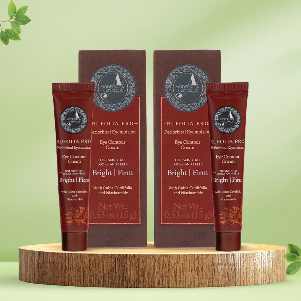 Rufolia PRO Periorbital Eyemulsion - Eye Contour Cream – Brighten, Firm and Moisturize Under-Eyes – New Formula with Manjistha, Aloe Vera, Lotus, and Niacinamide – Best Under-Eye Cream – With Clinically Tested Ingredients - Pack of 2 Eye Cream A Modernica Naturalis
