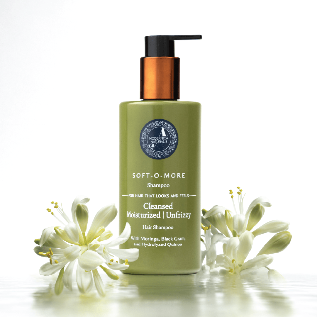 Soft-O-More Shampoo – Cleanses, Moisturizes, Unfrizzes the look of Dry, Dull, Damaged or Aging Hair – Ultra-Hydrating Formula with Moringa, Gotu Kola and Black Gram – Best Shampoo For Damaged, Frizzy Hair Hair Shampoo A Modernica Naturalis