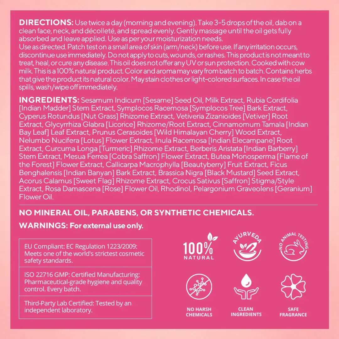 Kesaradi Daily Glow - Face Oil Moisturizer for Dry Skin or Sensitive Skin - Natural Skincare for Glowing Skin