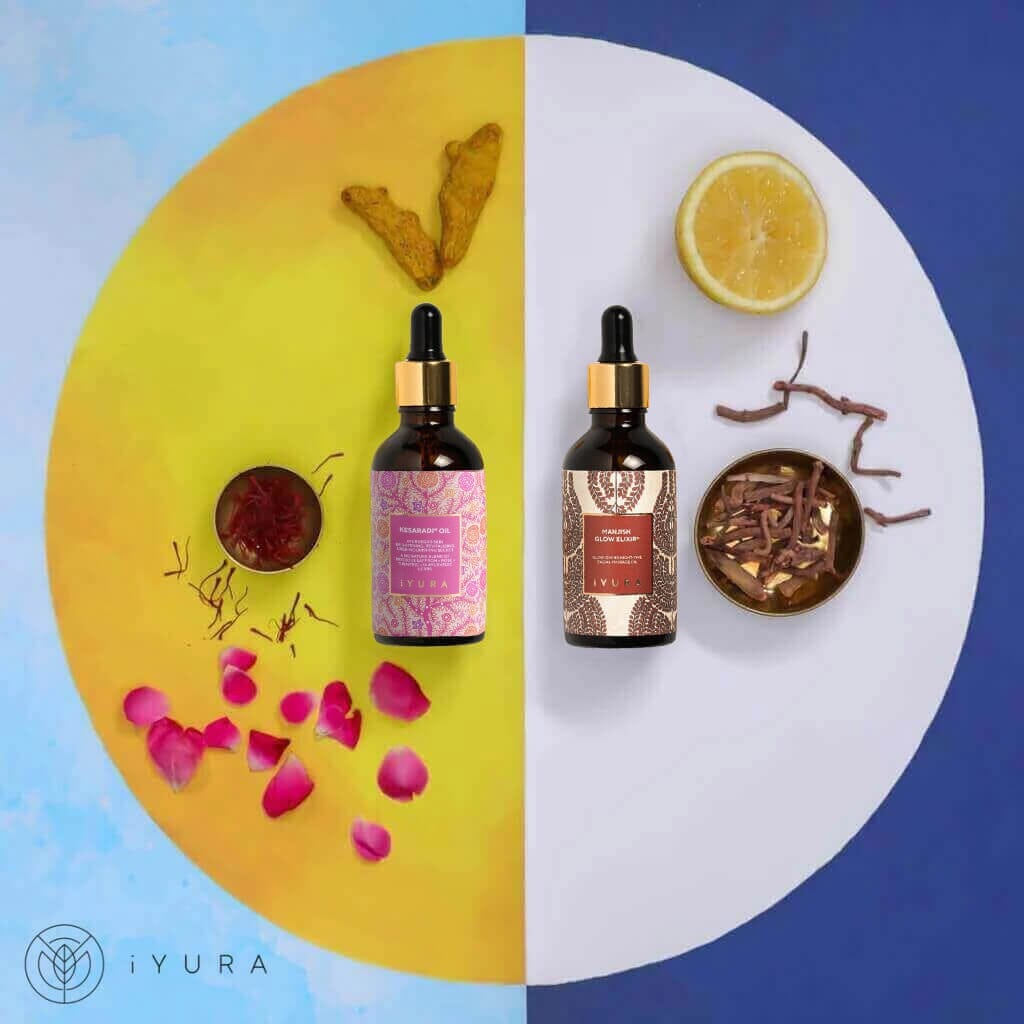 Day &amp; Night Face Oil Duo - Best Moisturizer for Healthy Skin - Ayurvedic Natural Skincare Set Beauty set iYURA 