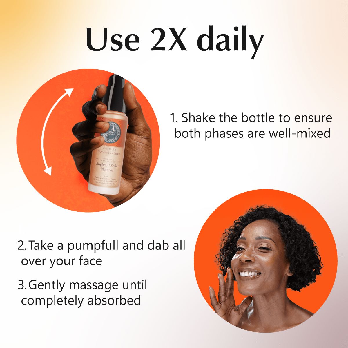 Rufolia Bi-Phasic Face Serum – Brightens, Softens and Plumps Dull, Crepey, Aging Skin – Water-Oil Hybrid Serum with Manjistha, Tomato, Coffee Seed & Plant-based Squalane – Best Bi-Phasic Face Serum For Mature Skin - With Clinically Proven Ingredients Face Serum A. Modernica Naturalis 