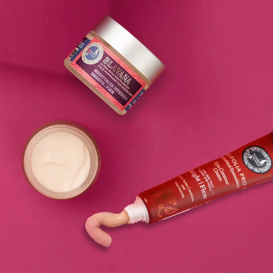 The Age-Hold Duo - Age-Defying Black Gram Face Moisturizing Cream and Brightening Under-Eye Cream for Mature Skin with Pro
